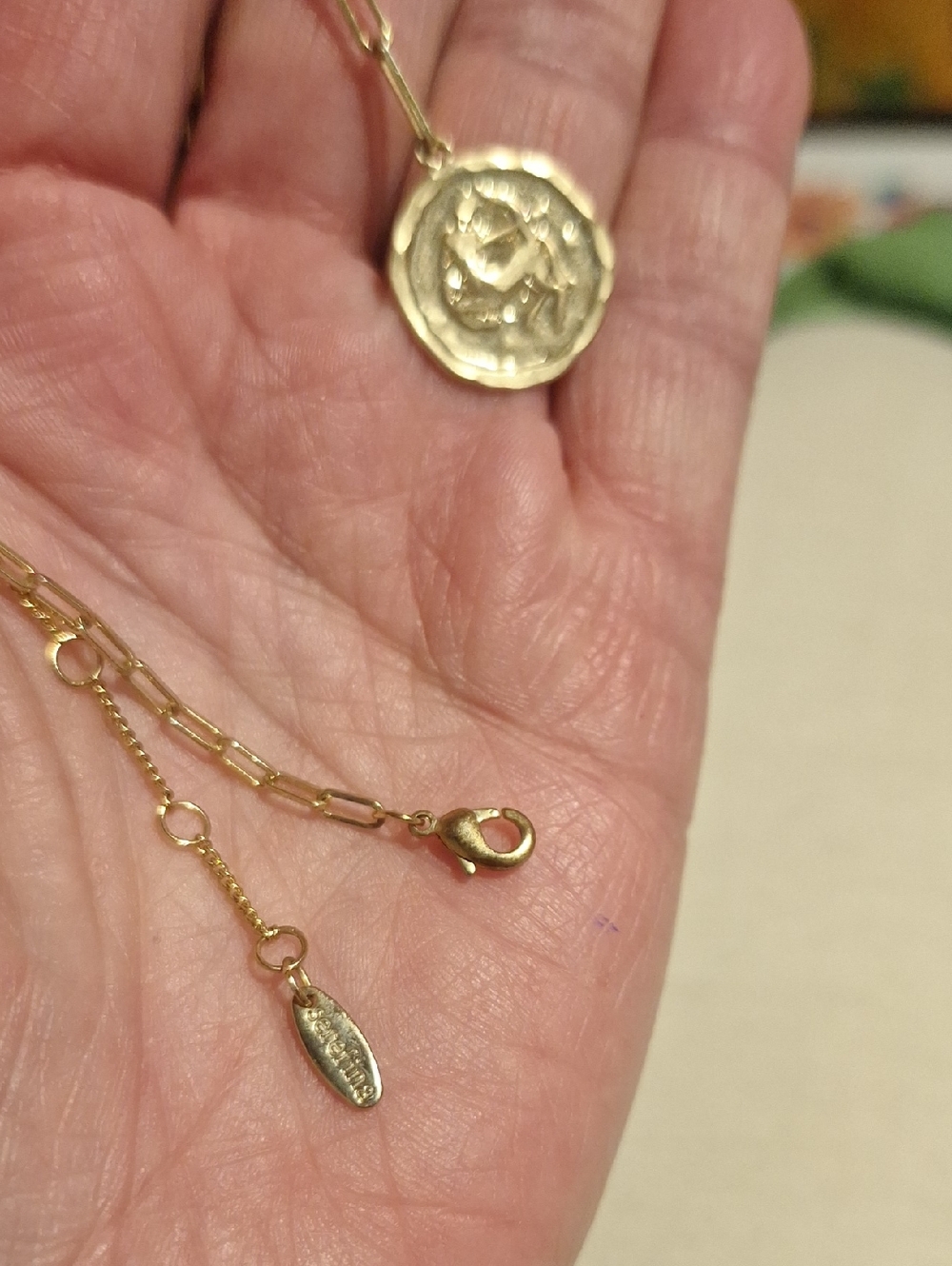Serefina Anthropoligie Sagittarius Gold Coin Pendant Necklace - Women Jewelry